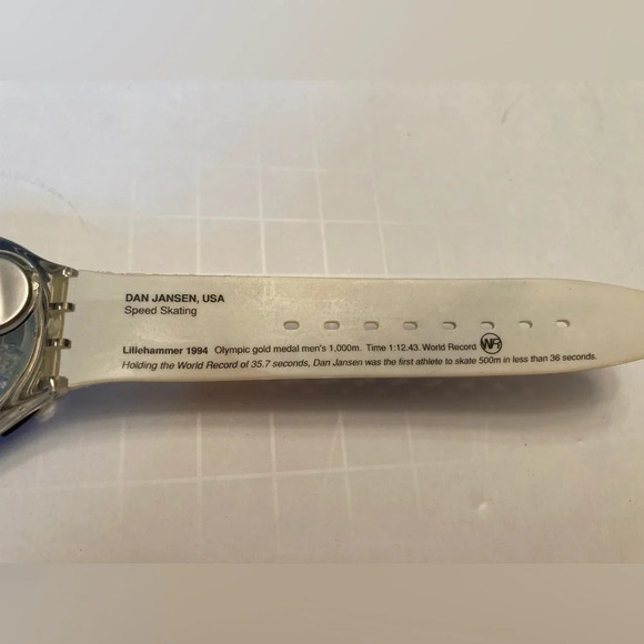 SWATCH Watch Vintage 1996 Atlanta Olympics Dan Jansen Limited Edition Unisex - Picture 8 of 10